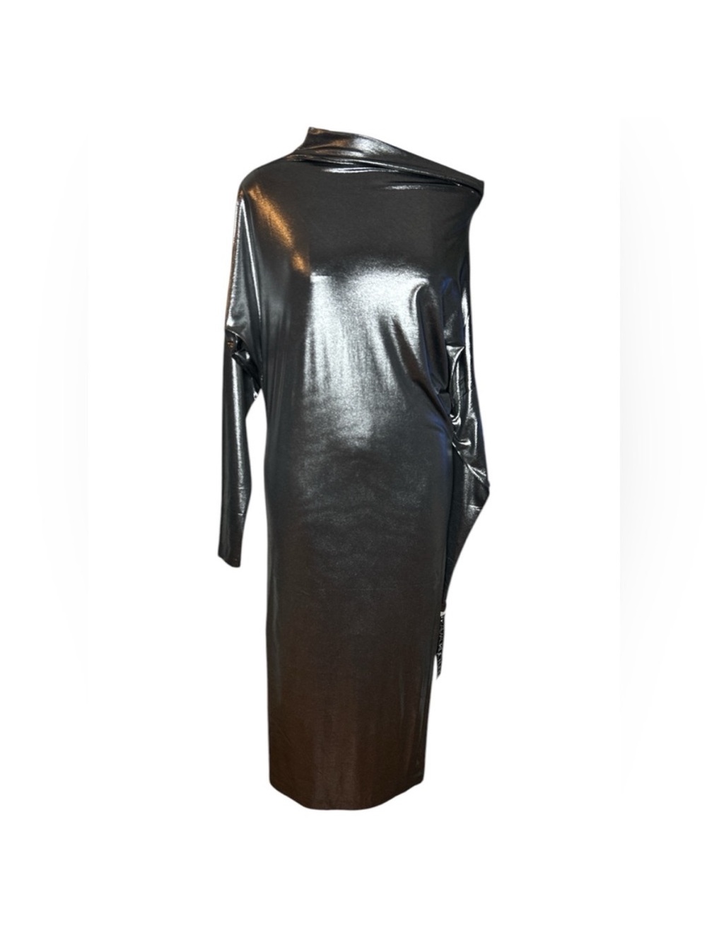 Kamali Kulture metallic black lagenlook dress Xs